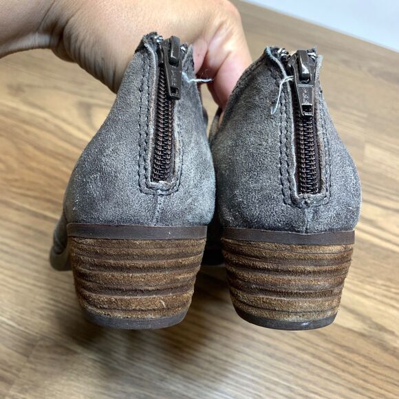 Born Boots Womens 7 M Ankle Bootie Beige Leather Distressed Back Zip F77060 - Picture 4 of 10